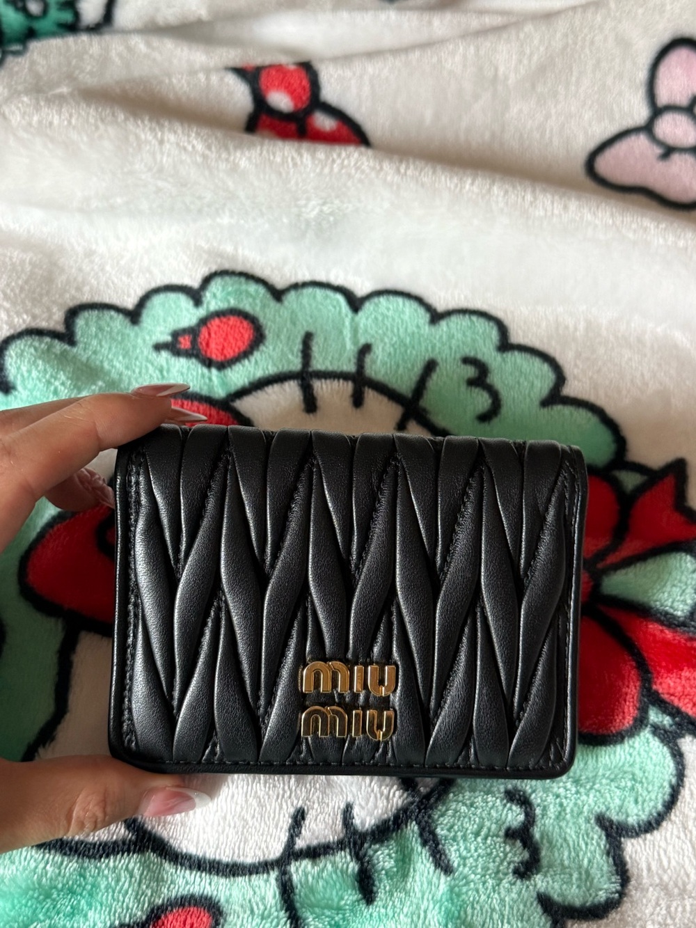 MIU MIU Matelassé Napa Leather Card Holder